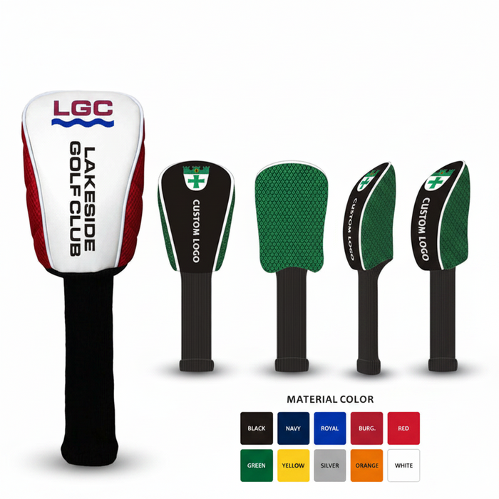 Custom Logo Synthetic Leather Golf Driver Head Cover Embroidered - Tournamentshowroom.com