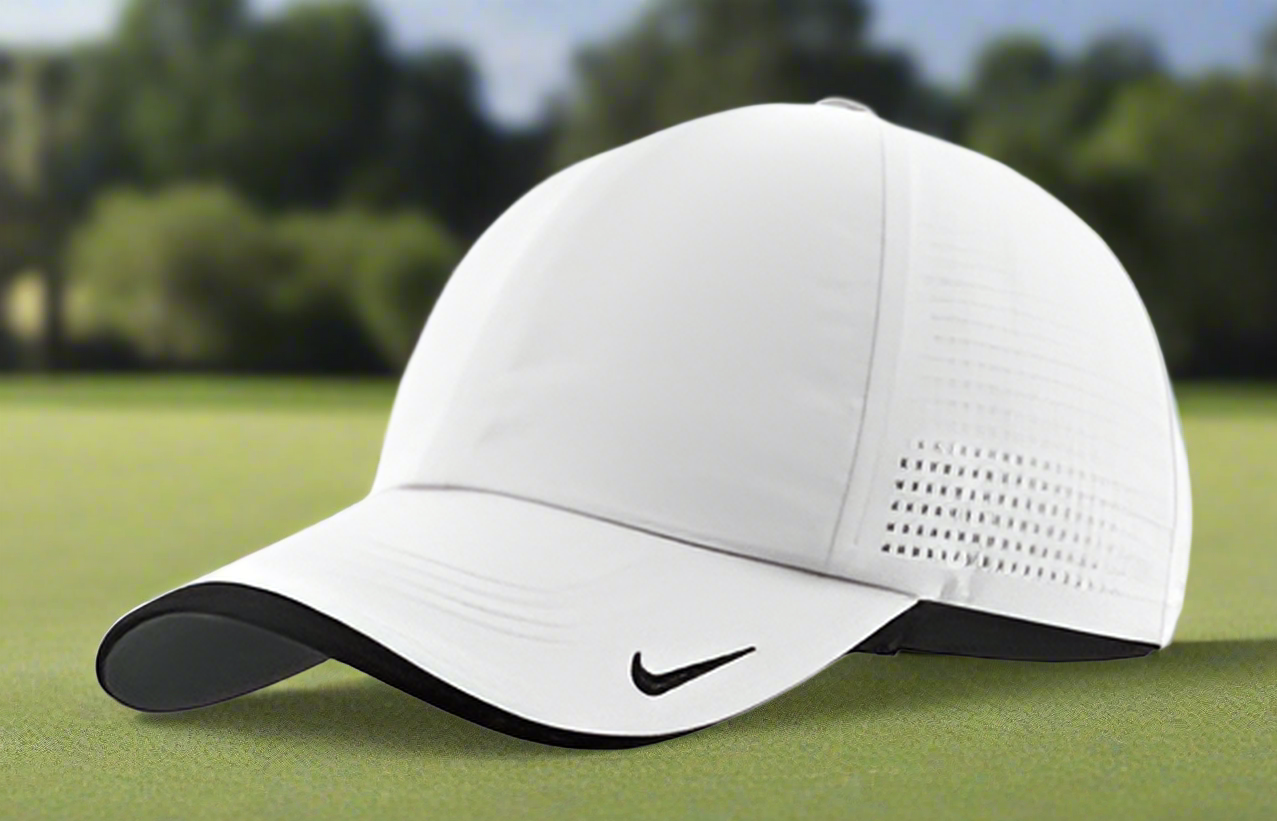 Custom Logo Golf Performance Dri-FIT Swoosh Perforated Cap Nike - Tournamentshowroom.com