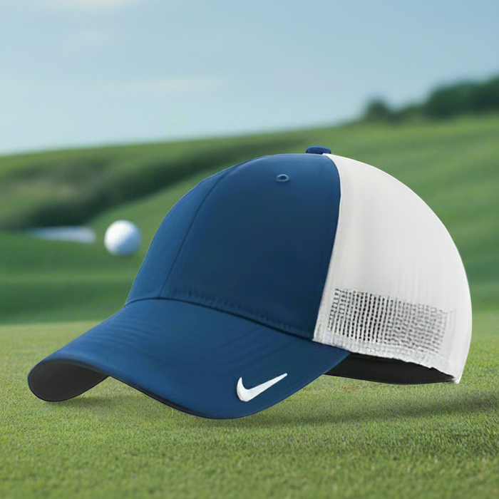 Custom Logo Golf Mid-Profile Mesh Back Cap Nike - Tournamentshowroom.com