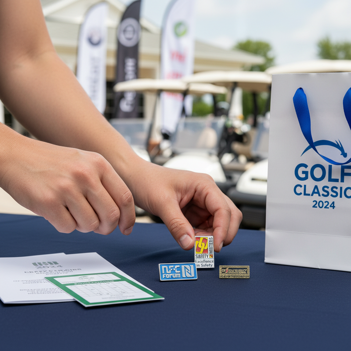 Custom Logo Enamel Brass Golf Lapel Pin - Tournamentshowroom.com