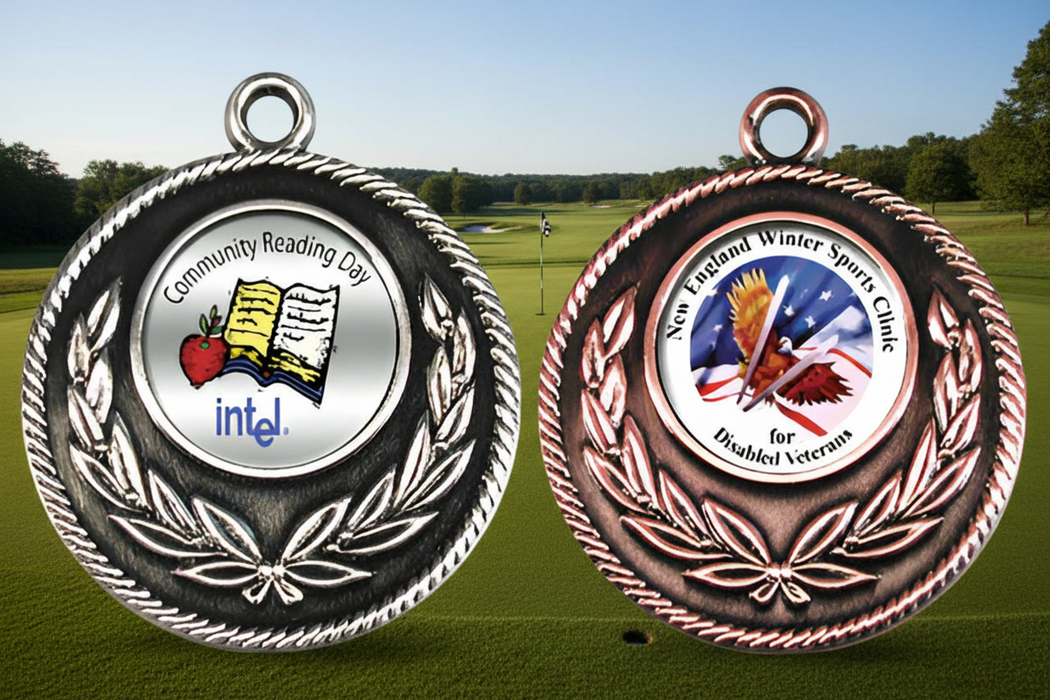 Custom Logo 2 inches Full Color Golf Medals - Tournamentshowroom.com
