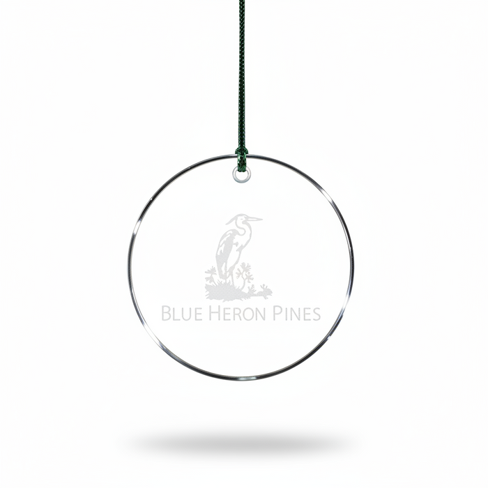 Custom Logo Polished Glass Golf Ornament Round Deep Etched