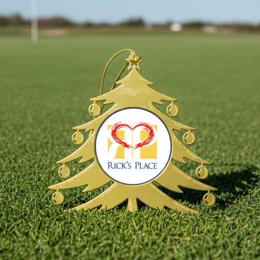 Custom Logo Stock Christmas Tree Golf Ornament - Tournamentshowroom.com