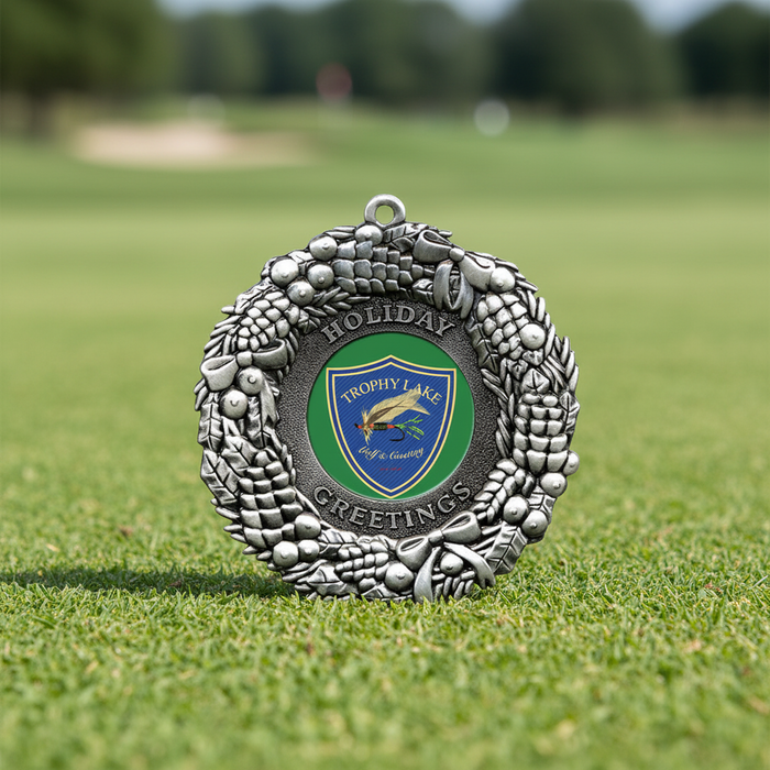 Custom Logo Full Color Imprinted Golf Wreath Ornament - Tournamentshowroom.com