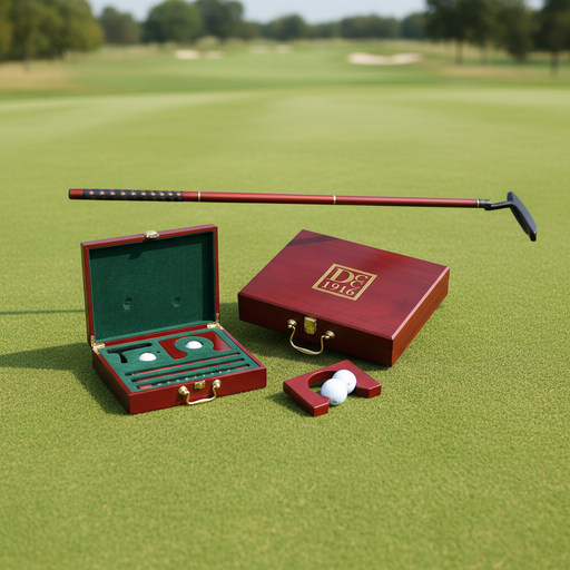Custom Logo Golf Putter Gift Set in Cherry Wood Case - Tournamentshowroom.com