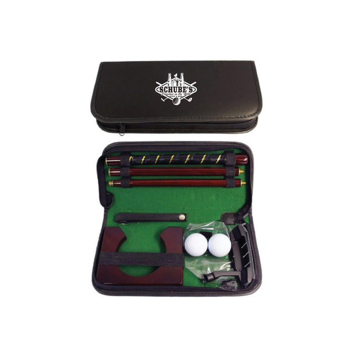 Black Leather Golf Putter Set Game Case