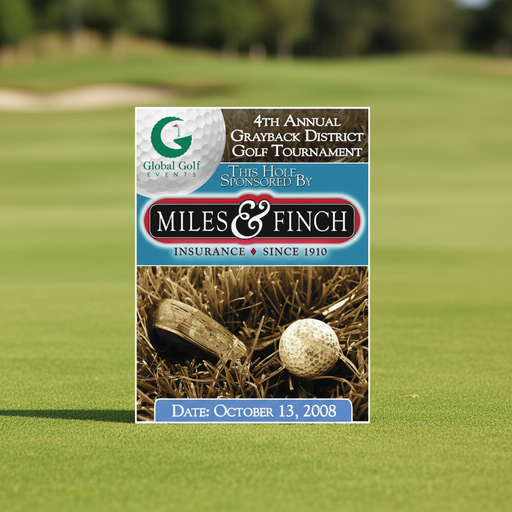 Custom Logo Hole Sponsor Golf Signs 18x24 - Tournamentshowroom.com