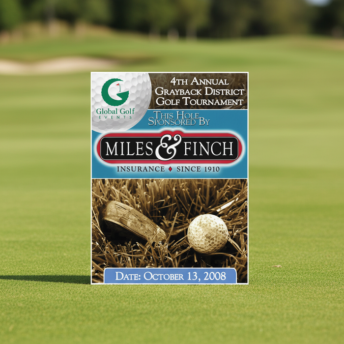 Custom Logo Hole Sponsor Golf Signs 18x24 - Tournamentshowroom.com