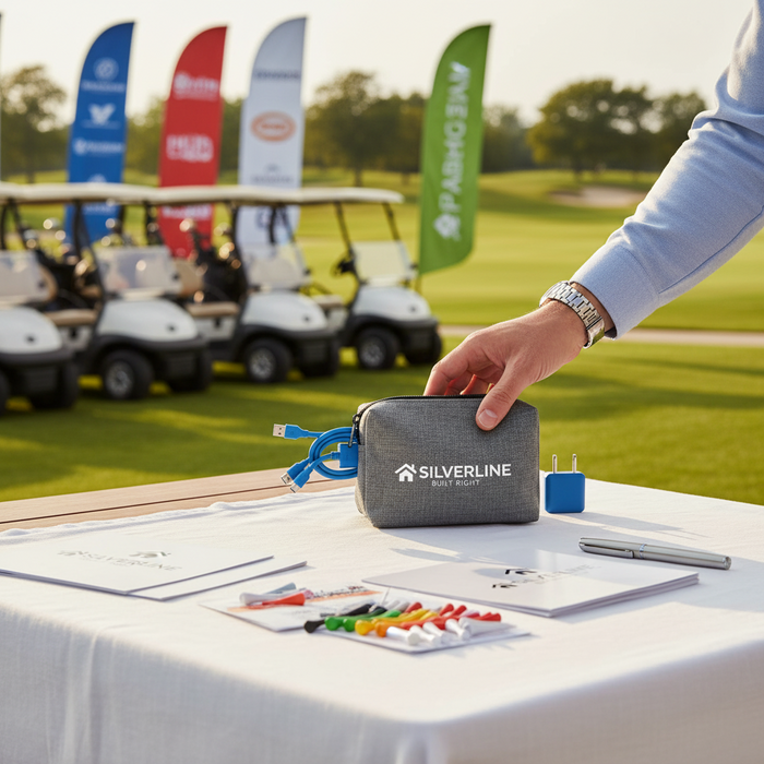 Custom Logo Golf Charging Kit Travel Pouch with Power Bank