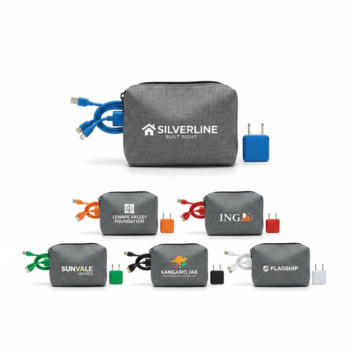 Custom Logo Golf Charging Kit Travel Pouch with Power Bank
