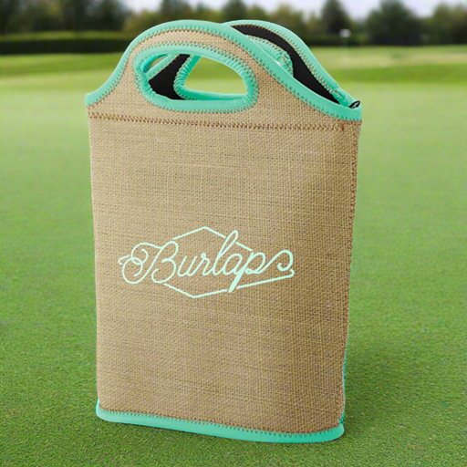 Custom Logo Venti Burlap Neoprene Lunch Bag - Tournamentshowroom.com