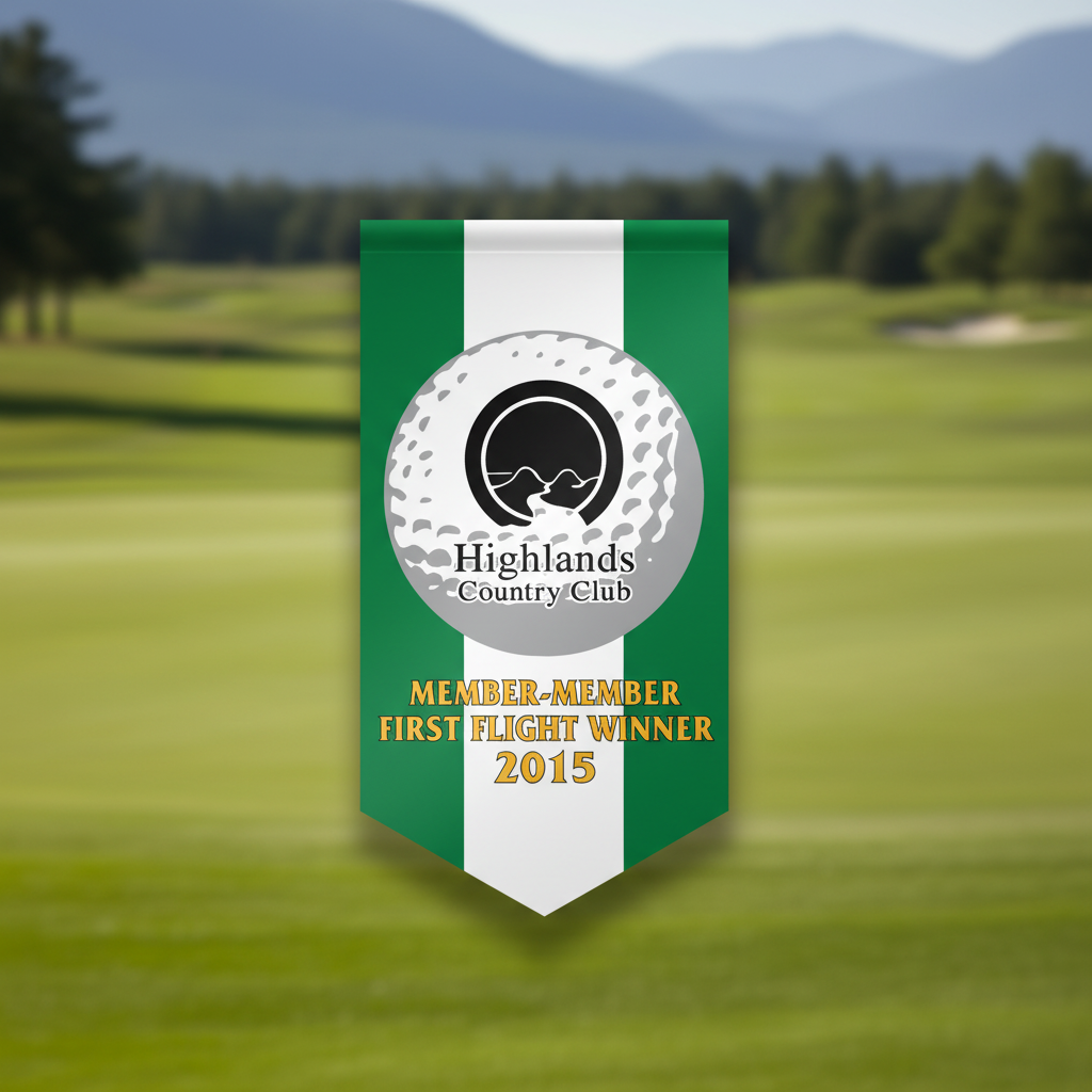 Custom Logo Golf Tournament Recognition Pennant Banner - Tournamentshowroom.com