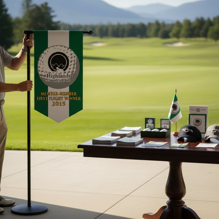 Custom Logo Golf Tournament Recognition Pennant Banner