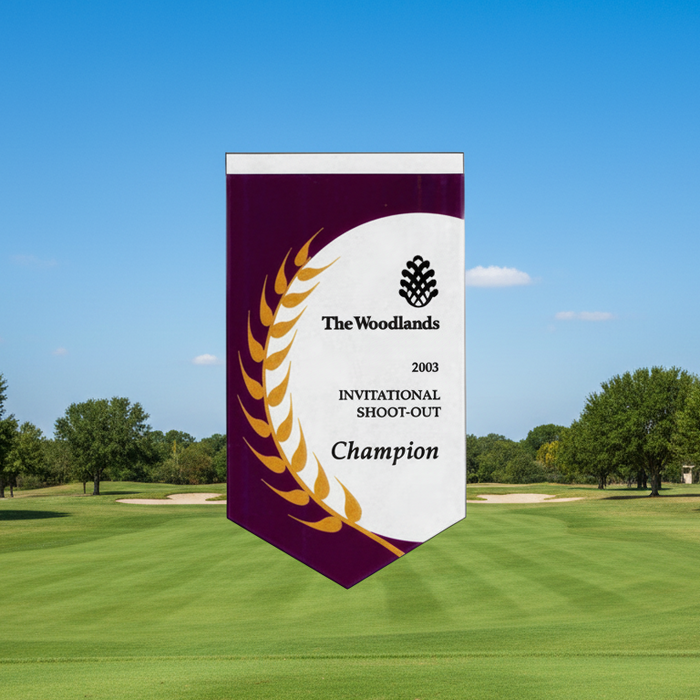 Custom Logo Personalized Golf Recognition Pennant Banner - Tournamentshowroom.com