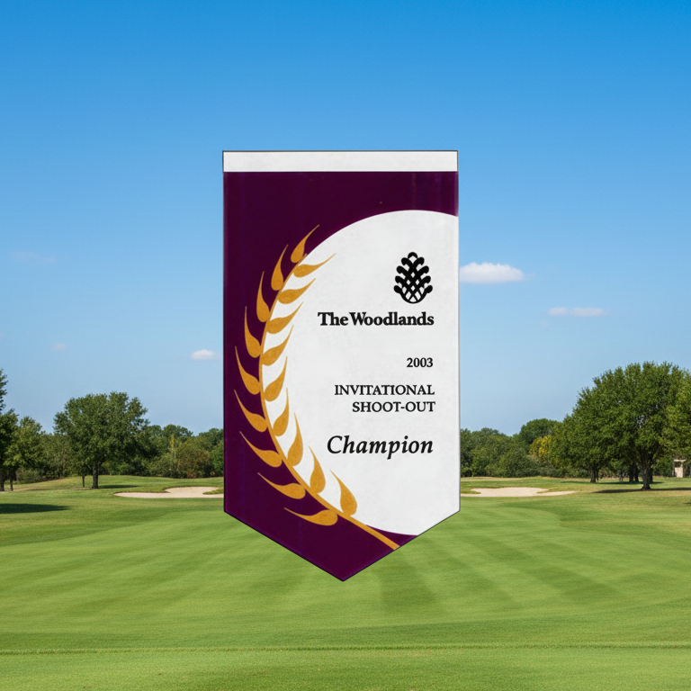 Custom Logo Personalized Golf Recognition Pennant Banner - Tournamentshowroom.com