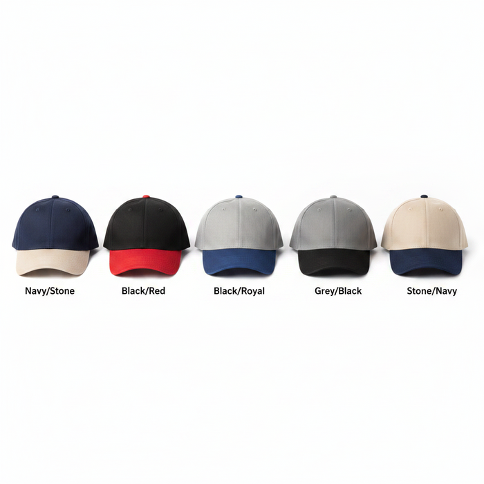 Custom Logo Constructed Lightweight 2-Tone Cotton Twill Sandwich Cap - Tournamentshowroom.com
