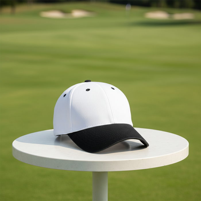 Custom Logo Heavyweight Two Tone Golf Cap Embroidered - Tournamentshowroom.com