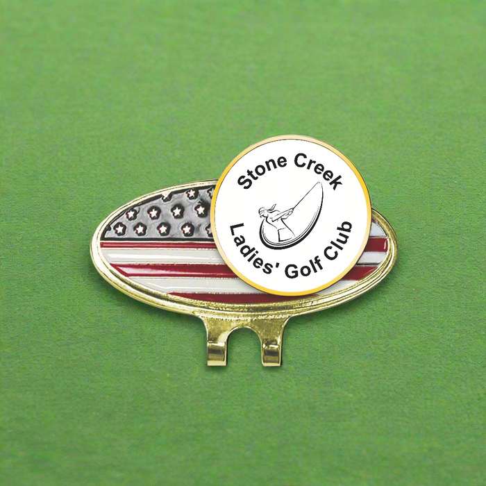 Full Color Custom Hat Clip with Ball Marker - Tournamentshowroom.com