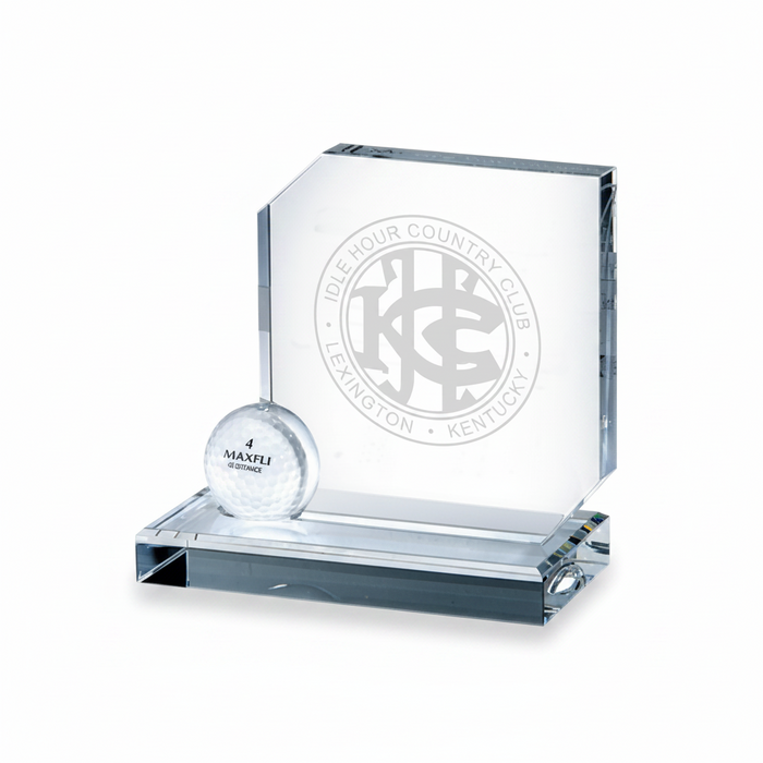 Custom Logo Commemorative Hole In One Crystal Custom Golf Awards - Tournamentshowroom.com