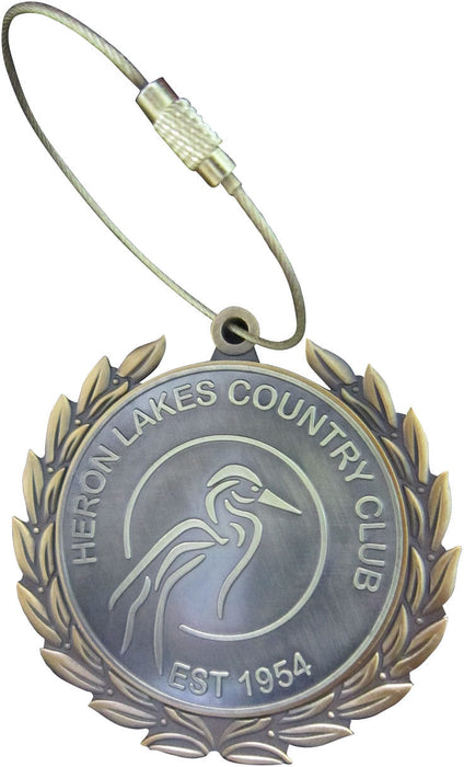 Round Laurel Leaf Customized Golf Bag Tags - Tournamentshowroom.com