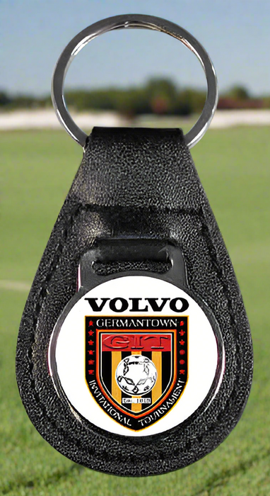 Full Color Leather Teardrop Fob Golf Key Chain