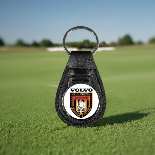 Full Color Leather Teardrop Fob Golf Key Chain - Tournamentshowroom.com