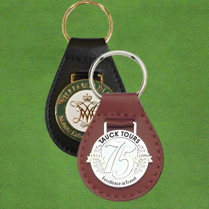 Custom Logo Leather Fob with Electroplated Golf Emblem