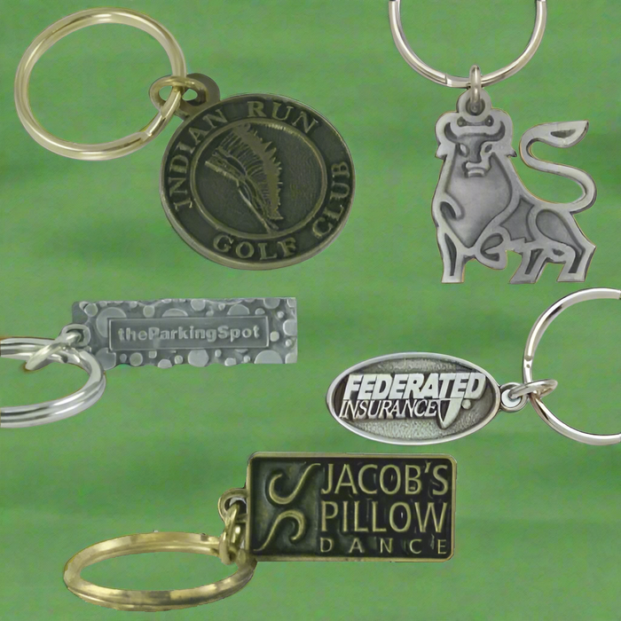 Custom Logo Two-Level Casted Golf Key Chains