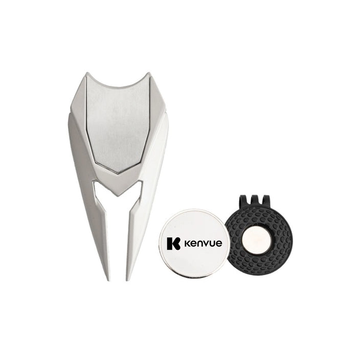 Custom Logo TiTUS® Golf Essentials Metal Set – Divot Tool, Ball Marker and Cap Clip