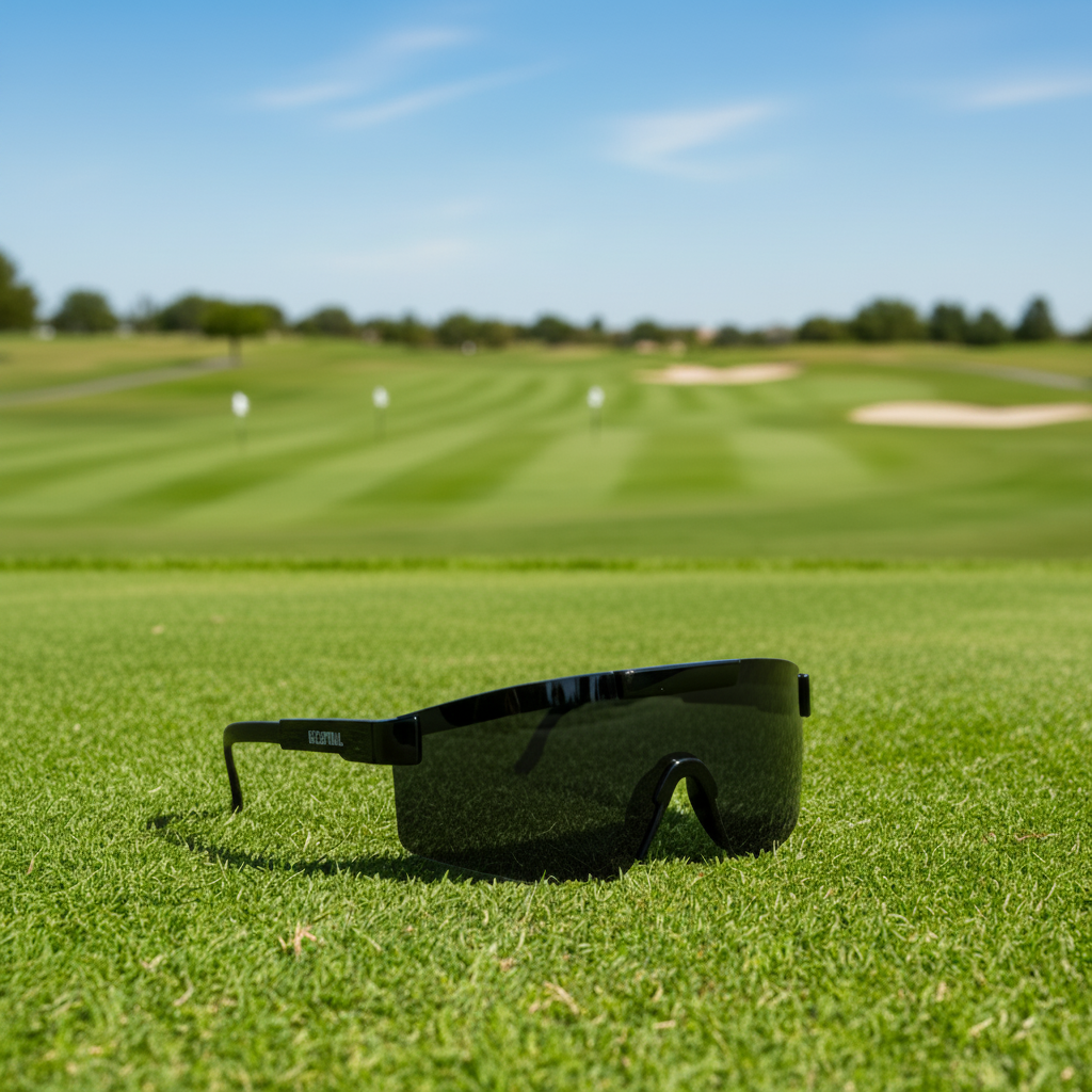 Custom Logo August Sustainable Blade-Style Athletic Sunglasses - Tournamentshowroom.com