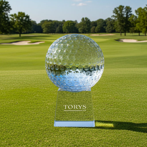 Custom Logo Golf Champion's Crystal Award - Tournamentshowroom.com