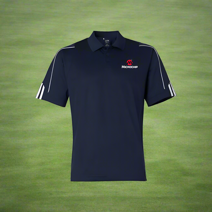 Custom Logo Embroidered Men's Adidas Golf Climalite 3-Stripe Cuff Sport Shirt