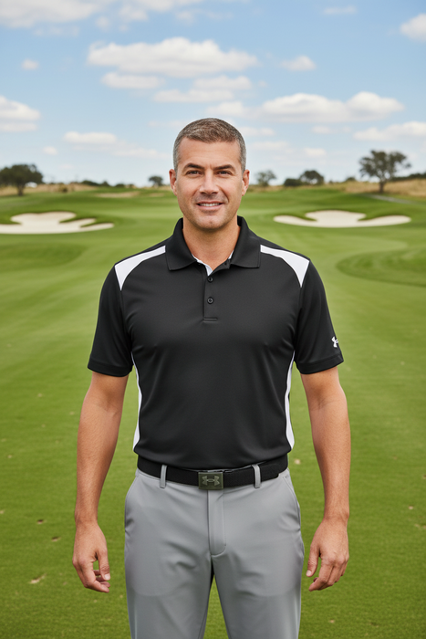 Custom Under Armour Men's Team Colorblock Polo Embroidered with your Logo - Tournamentshowroom.com