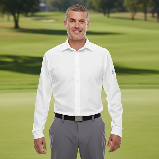 Custom Under Armour Men's Ultimate Long Sleeve Buttondown Embroidered with your Logo - Tournamentshowroom.com