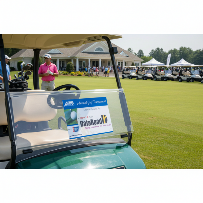 Custom Logo Full Color Golf Cart Sign 5.5" Tournament Display