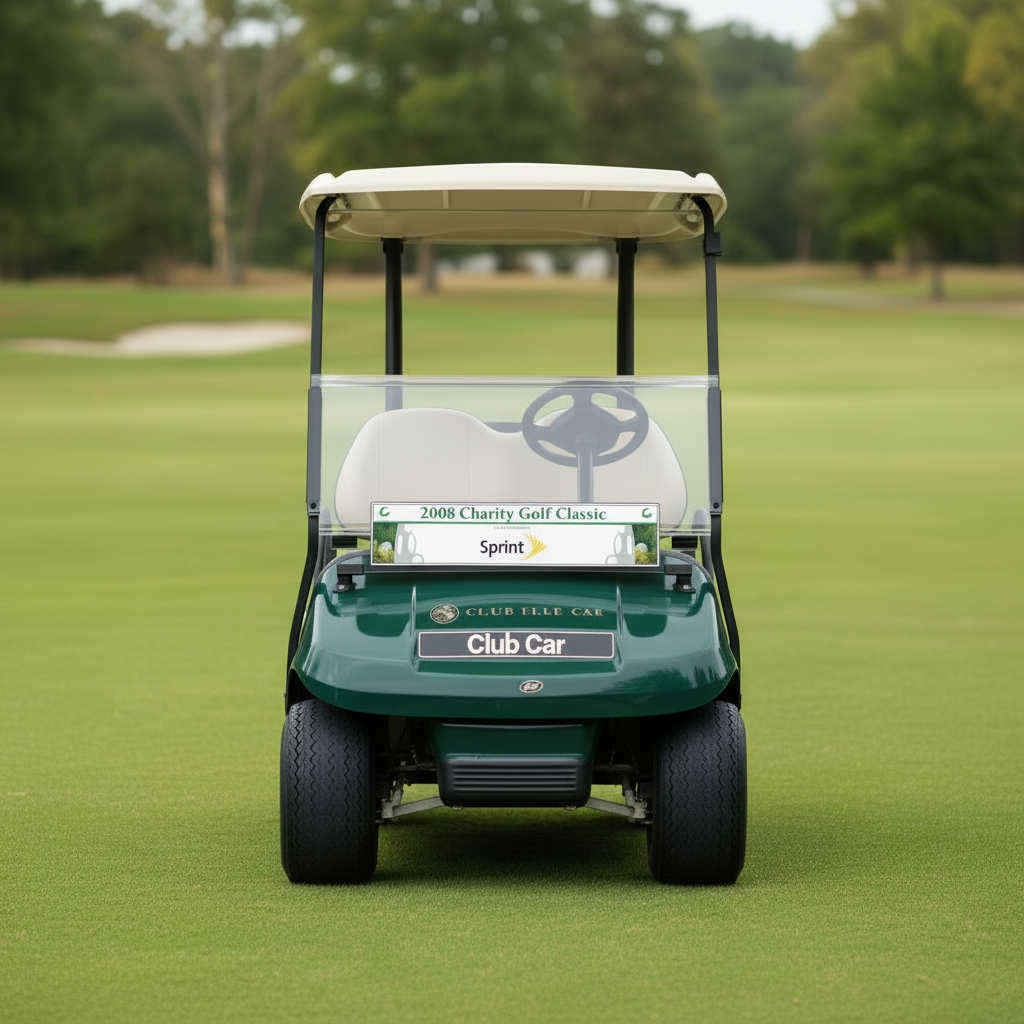 Custom Logo Golf Cart Windshield Sponsor Sticker 36 x 8 - Tournamentshowroom.com