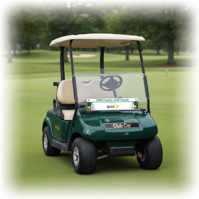 Custom Logo Golf Cart Windshield Sponsor Sticker 36 x 8