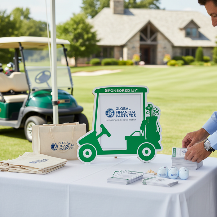 Custom Logo Golf Tournament Corrugated Vinyl Sign 24 x 24