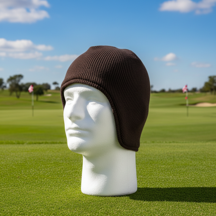 Custom Logo Embroidered Fleece Lined Acrylic Beanie with Flap - Tournamentshowroom.com