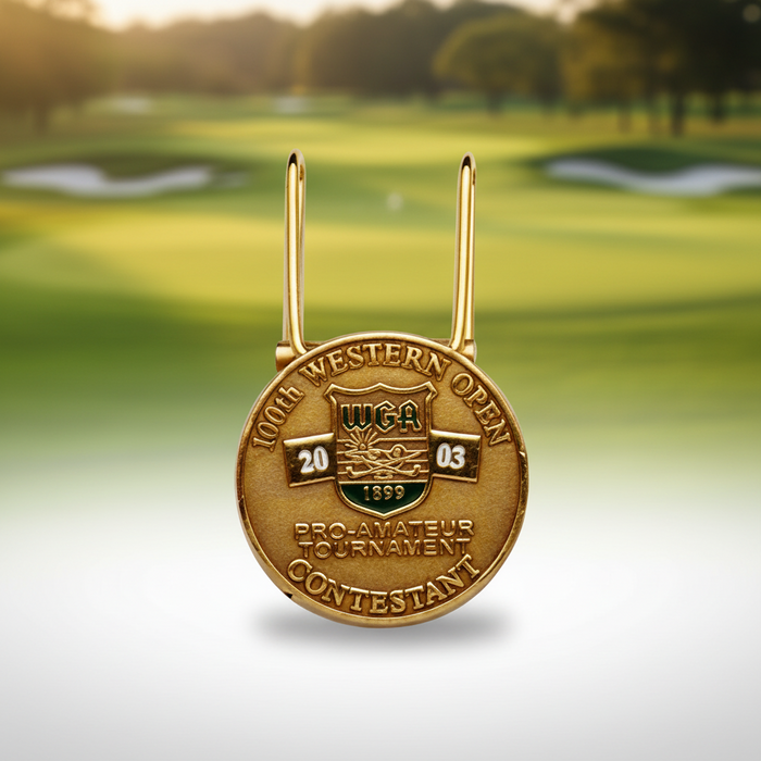 Custom Logo French Fold Money Clip w/ Medallion - Tournamentshowroom.com