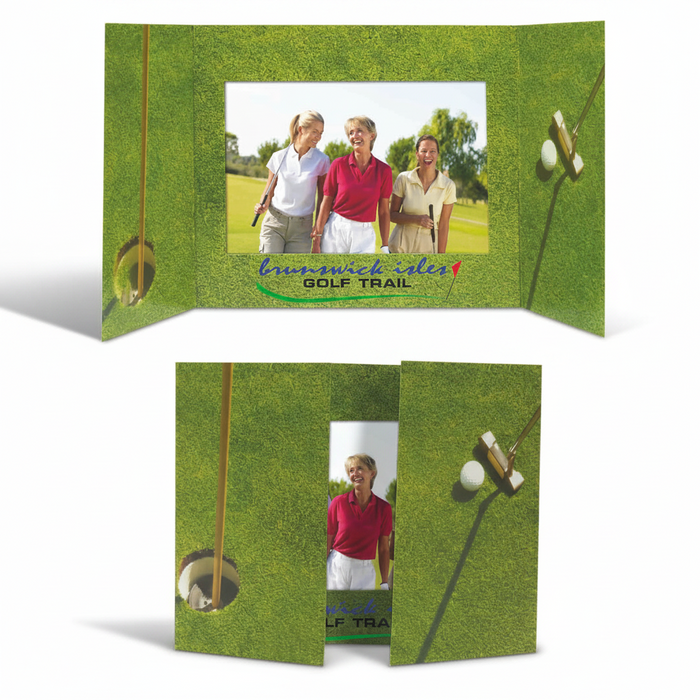 Custom Logo Golf Tri Fold Photo Mount