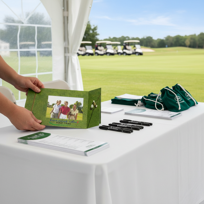 Custom Logo Golf Tri Fold Photo Mount