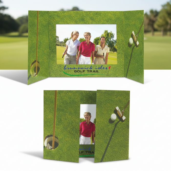 Custom Logo Golf Tri Fold Photo Mount