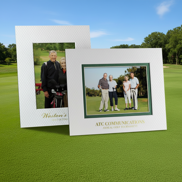 Custom Logo Golf Ball Texture Photo Frame - Tournamentshowroom.com