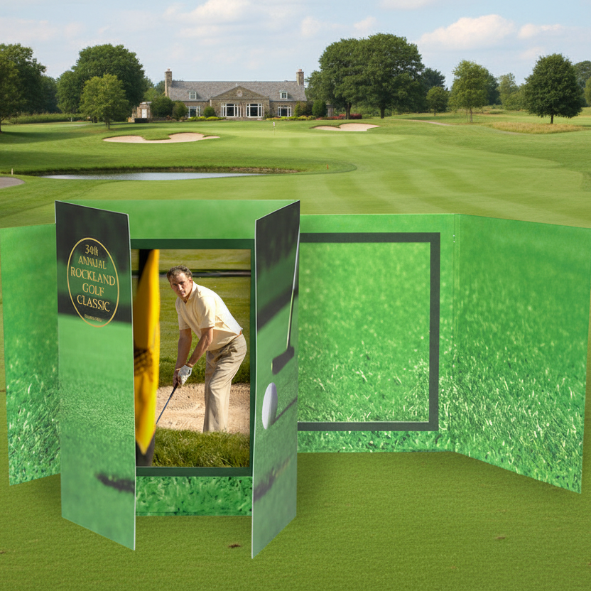 Custom Logo Golf Gatefold Event Folder - Tournamentshowroom.com