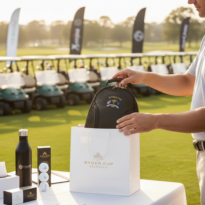 Custom Logo Leatherette Golf Shoe Bag – Velour Lined