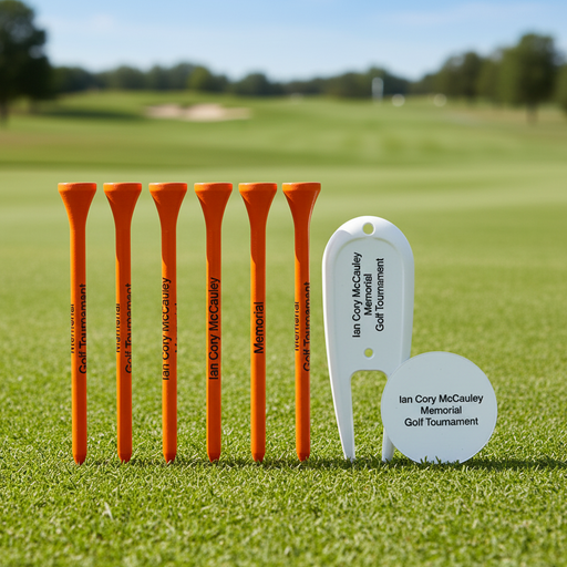 Custom Logo Golf Budget Golf Tees and 1 Ball Marker - Tournamentshowroom.com
