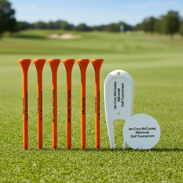 Custom Logo Golf Budget Golf Tees and 1 Ball Marker - Tournamentshowroom.com