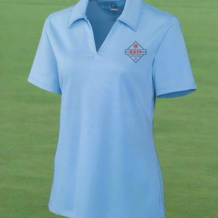 Custom Logo Embroidered Ladies' Cutter & Buck DryTec Medina Tonal Stripe Golf Polo Shirt
