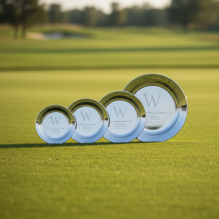 Custom Logo Golf Presentation Plate Nickel Beaded Trim